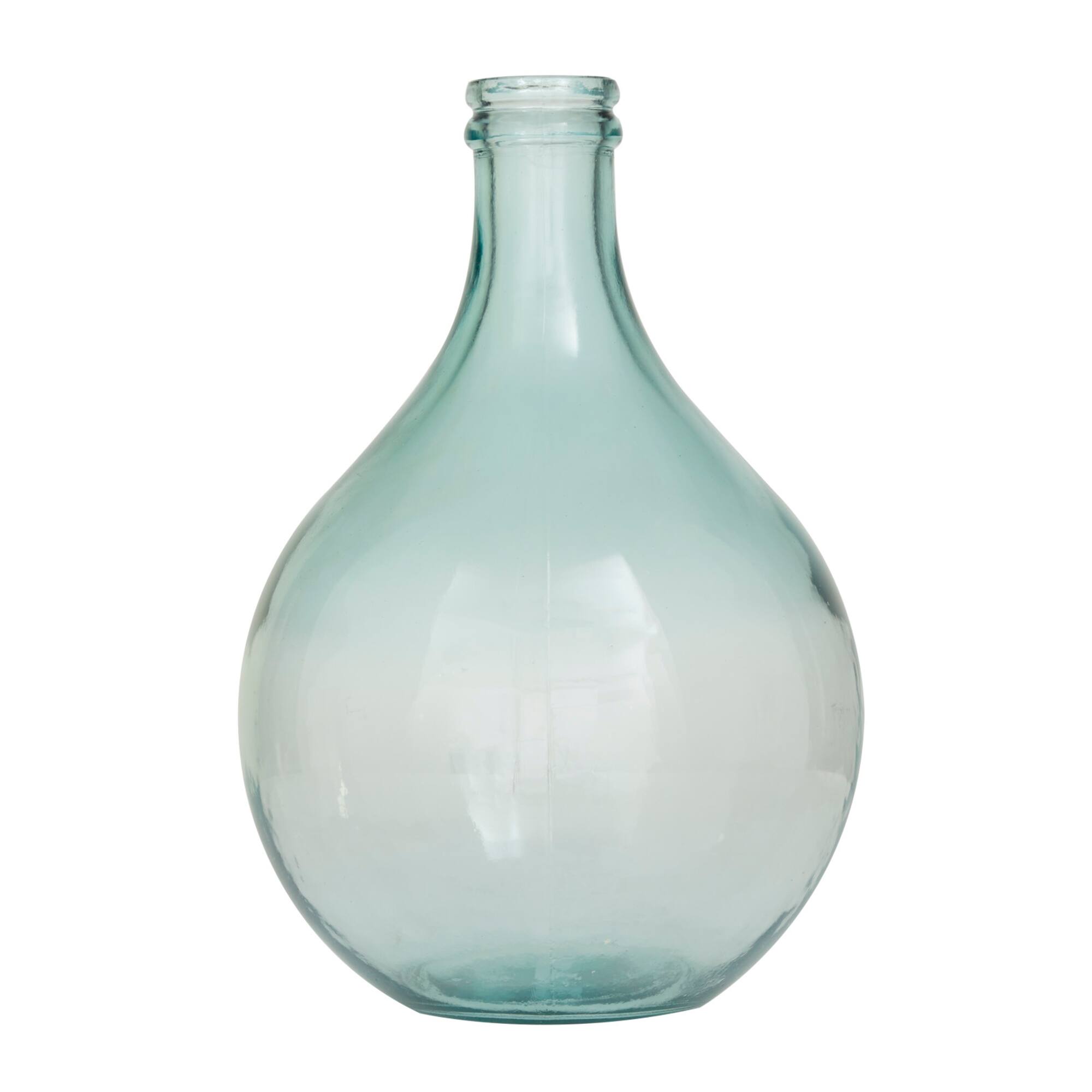Blue Recycled Glass Handmade Spanish Vase 11" x 11" x 17"